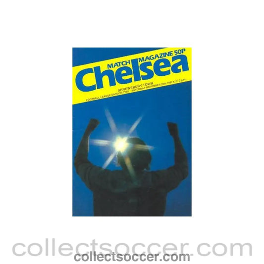 1982 - Chelsea v Shrewsbury Town official programme 20/11/1982