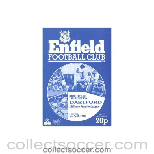 1982 - Enfield v Dartford official programme 06/04/1982 Alliance Premier League - Collect Soccer