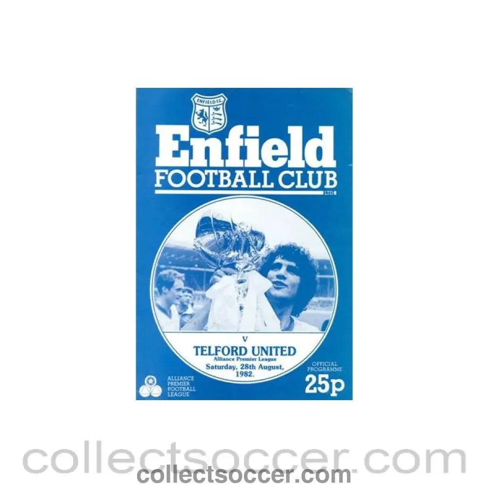 1982 - Enfield v Telford United official programme 28/08/1982 Alliance Premier League - Collect Soccer