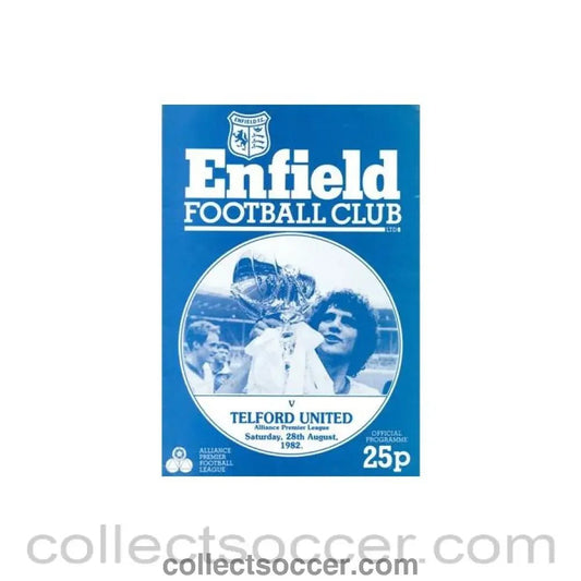1982 - Enfield v Telford United official programme 28/08/1982 Alliance Premier League - Collect Soccer
