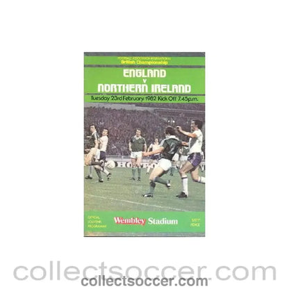 1982 England v Northern Ireland official programme 23/02/1982