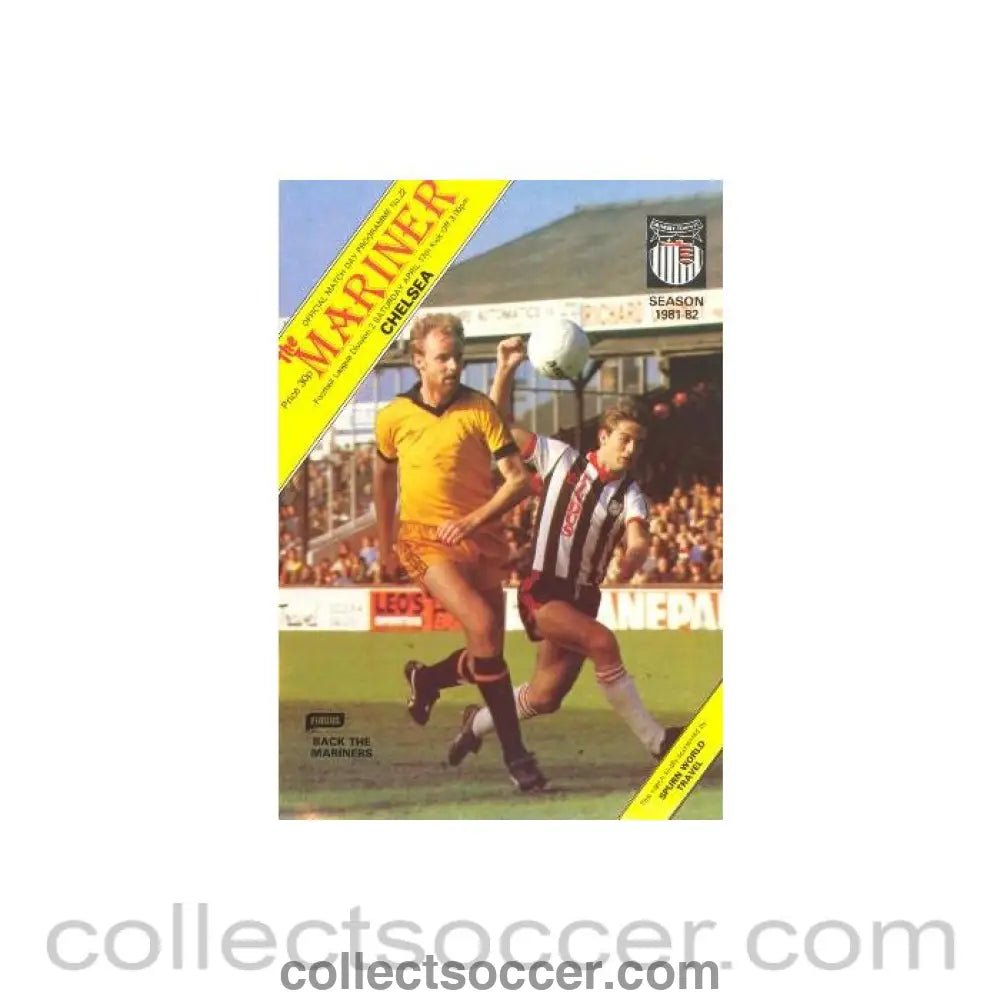1982 - Grimsby Town vChelsea official programme 17/04/1982 Football League - Collect Soccer