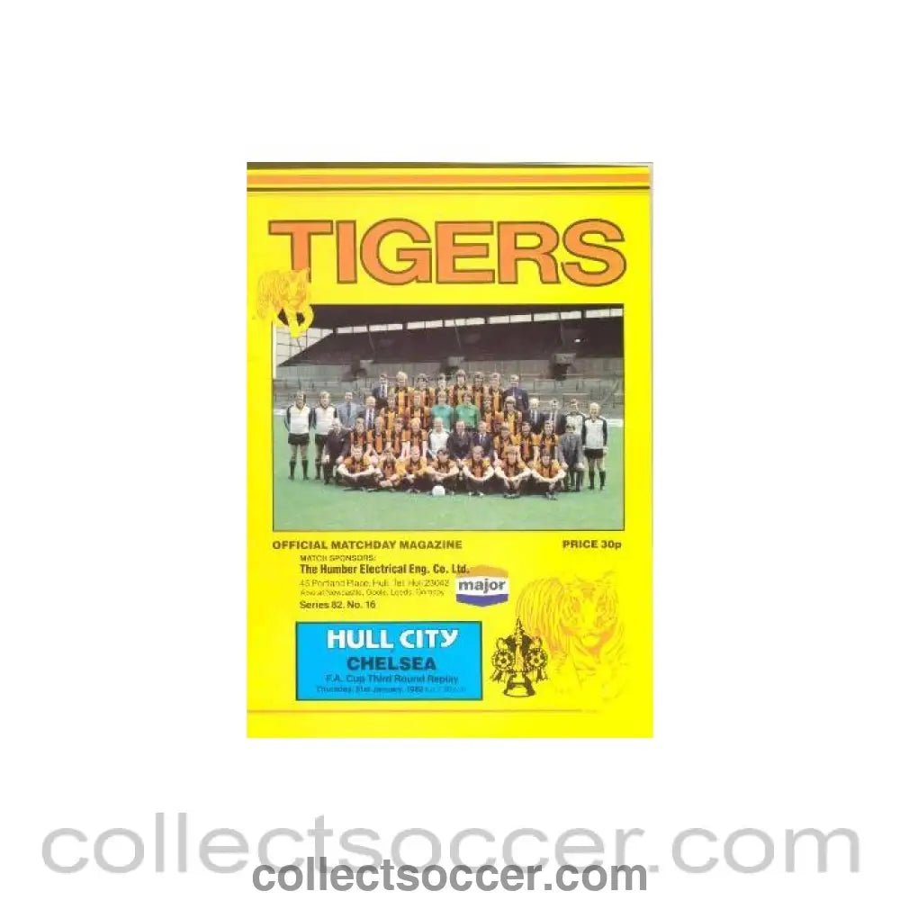 1982 - Hull City vChelsea official programme 21/01/1982 - Collect Soccer