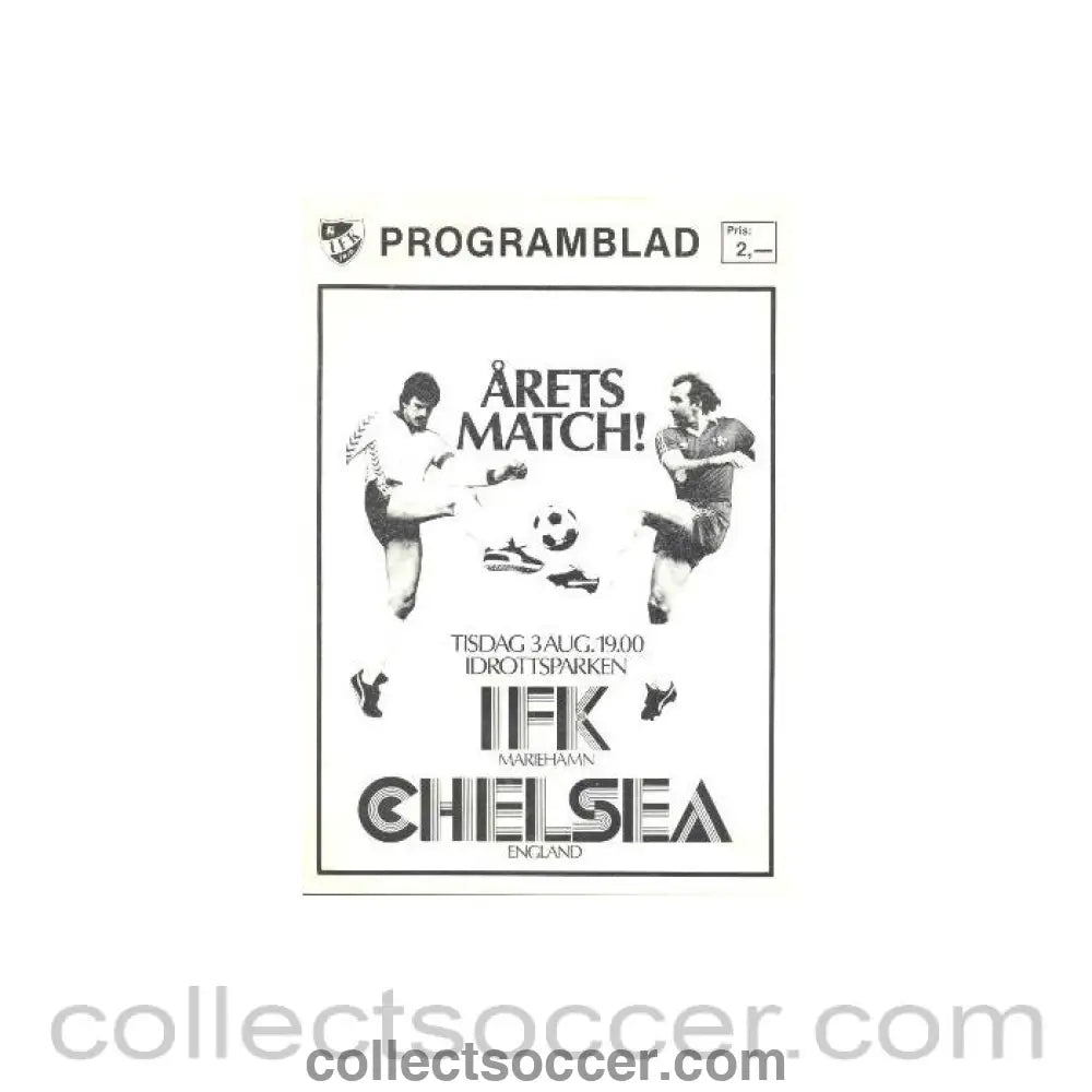 1982 - IFK Mariehamn vChelsea official programme 03/08/1982 - Collect Soccer
