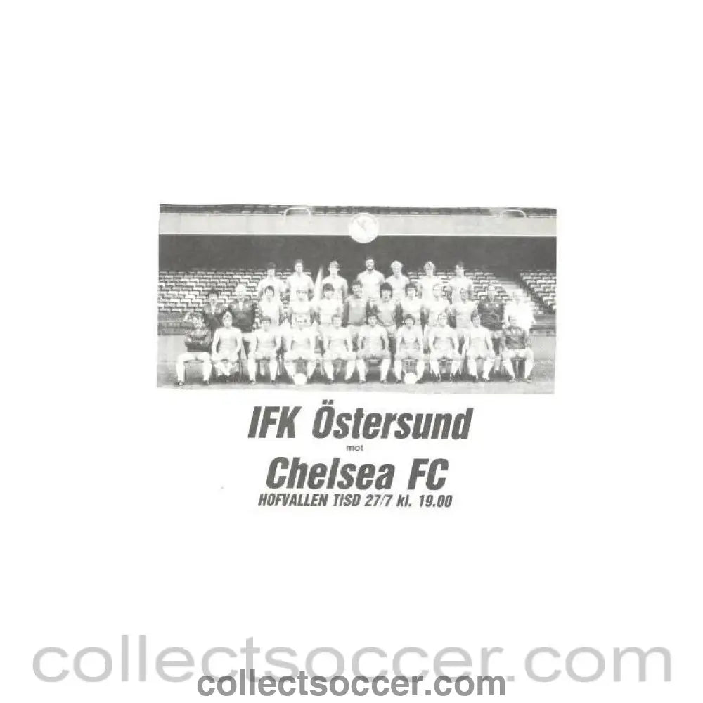 1982 - IFK Ostersund vChelsea official programme 27/07/1982 - Collect Soccer
