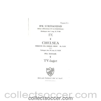 1982 - IFK Stromsund vChelsea official programme 24/08/1982 - Collect Soccer