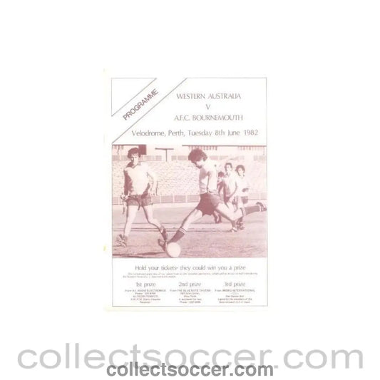 1982 - In Perth - Western Australia v Bournemouth official programme 08/06/1982