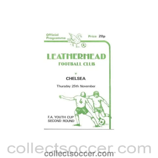 1982 - Leatherhead vChelsea official programme 25/11/1982 Youth Cup Second Round - Collect Soccer