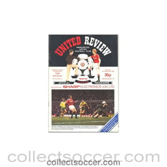 1982 - Manchester United v Notts County official programme 11/12/1982 - Collect Soccer