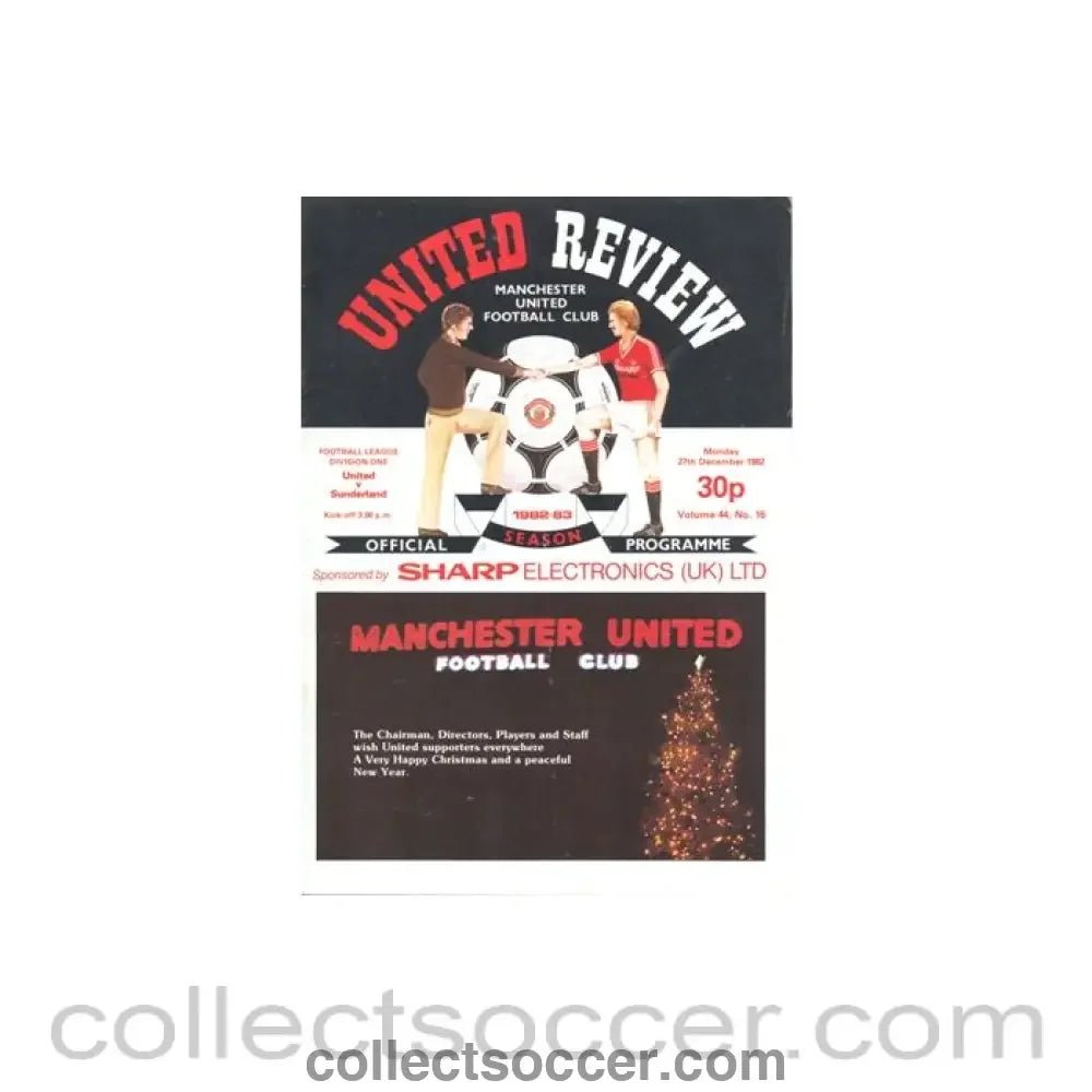 1982 - Manchester United v Sunderland official programme 27/12/1982 - Collect Soccer