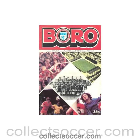 1982 - Middlesbrough v Burnley official programme 04/09/1982 - Collect Soccer