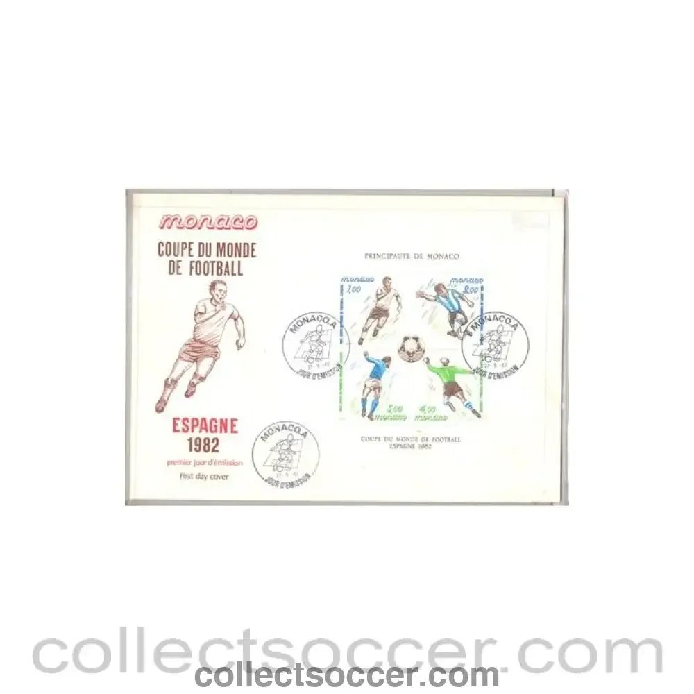 1982 - Monaco at 1982 World Cup in Spain First Day Cover 27/05/1982 - Collect Soccer