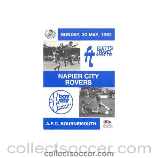 1982 - Napier City Rovers New Zealand v Bournemouth official programme 30/05/1982