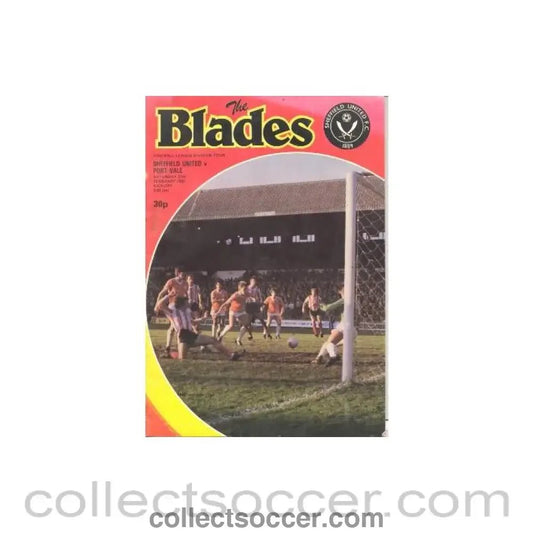1982 - Sheffield United v Port Vale official programme 27/02/1982 Football League - Collect Soccer