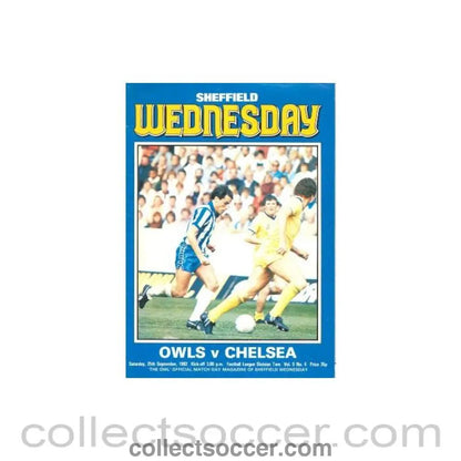 1982 - Sheffield Wednwsday vChelsea official programme 25/09/1982 - Collect Soccer