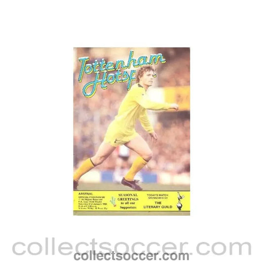 1982 - Tottenham Hotspur v Arsenal official programme 02/01/1982 F.A. Cup - Collect Soccer