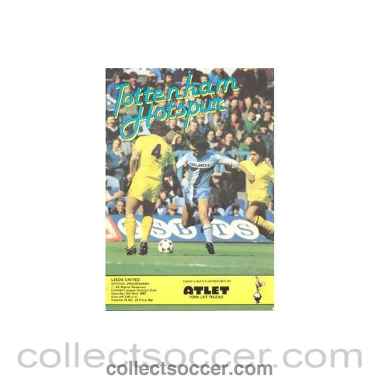 1982 - Tottenham Hotspur v Leeds United official programme 08/05/1982 Football League - Collect Soccer