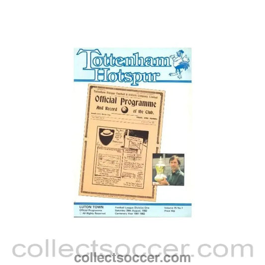 1982 - Tottenham Hotspur v Luton Town official programme 28/08/1982 Football League - Collect Soccer