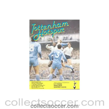 1982 - Tottenham Hotspur v Southampton official programme 20/03/1982 Football League - Collect Soccer