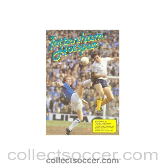 1982 - Tottenham Hotspur v Sunderland official programme 14/04/1982 Football League - Collect Soccer