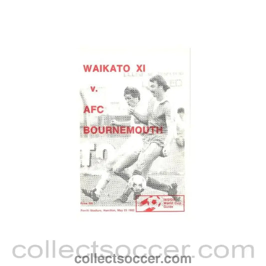 1982 - Waikato XI v Bournemouth official programme 23/05/1982