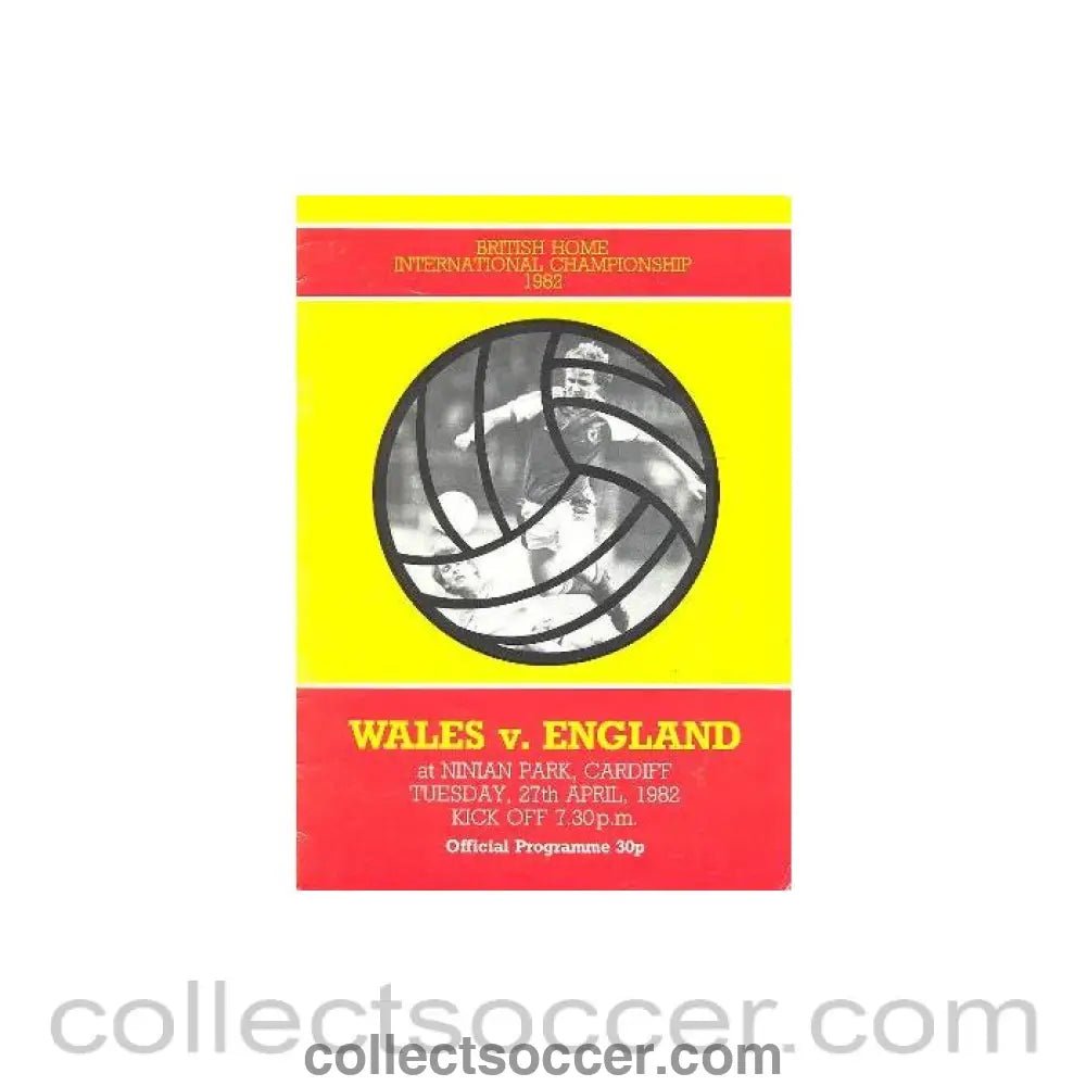 1982 - Wales v England official programme 27/04/1982 - Collect Soccer