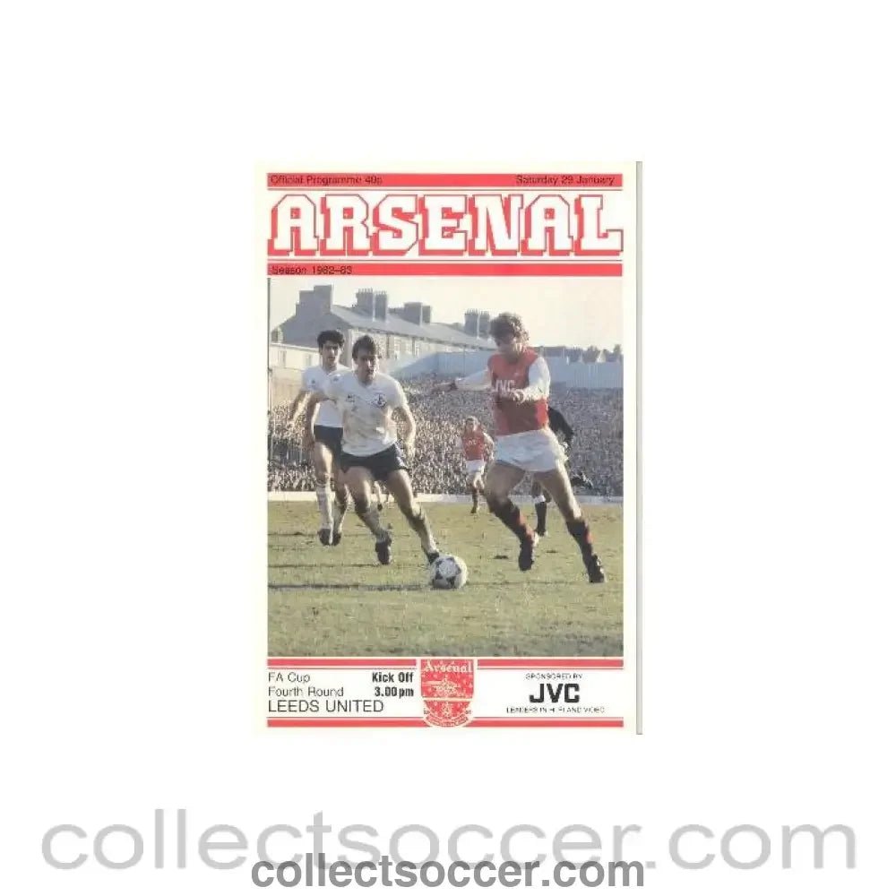 1983 - Arsenal v Leeds United official programme 29/01/1983 F.A. Cup - Collect Soccer