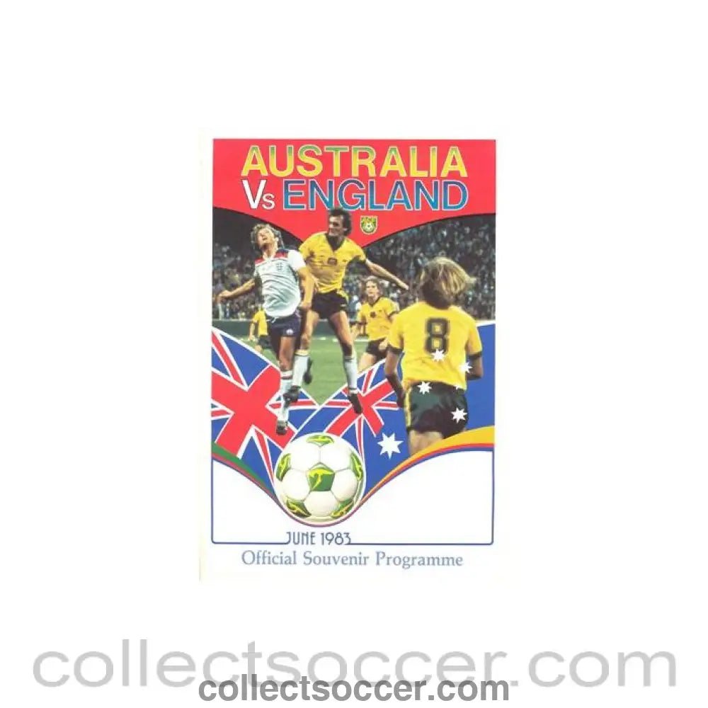 1983 Australia v England official programme June 1983 - Collect Soccer