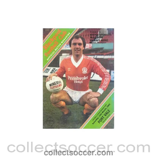 1983 - Blackpool v Port Vale official programme 12/03/1983 Football League