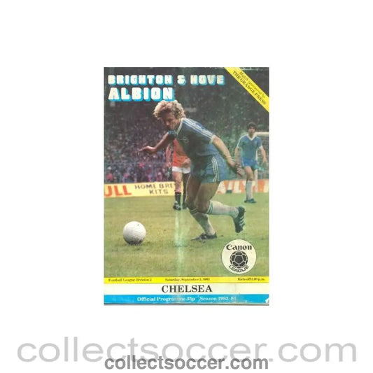1983 - Brighton & Hove Albion vChelsea official programme 03/09/1983