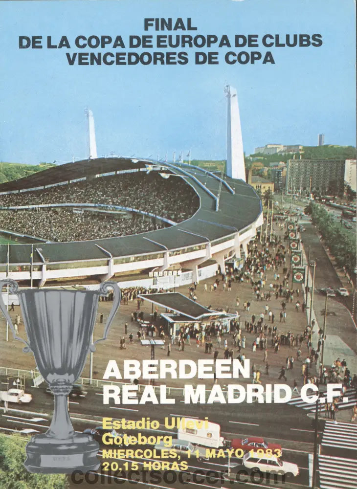 1983 Cup Winners Cup Final Spanish Official Programme Aberdeen v Real Madrid