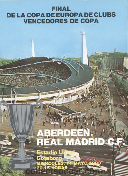 1983 Cup Winners Cup Final Spanish Official Programme Aberdeen v Real Madrid