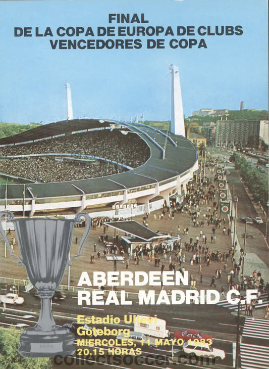 1983 Cup Winners Cup Final Spanish Official Programme Aberdeen v Real Madrid