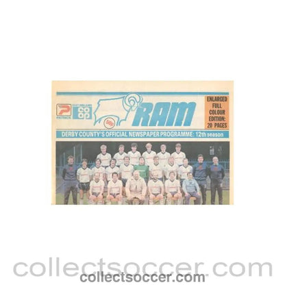 1983 - Derby County vChelsea official programme 29/01/1983 Ram newspaper - Collect Soccer