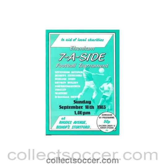 1983 Elsenham 7 - a - Side official programme 18/09/1983 Rare! - Collect Soccer
