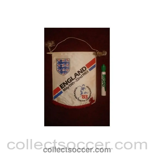1983 - England - European Youth Championship 1983 - Pennant once property of the football referee Neil Midgley
