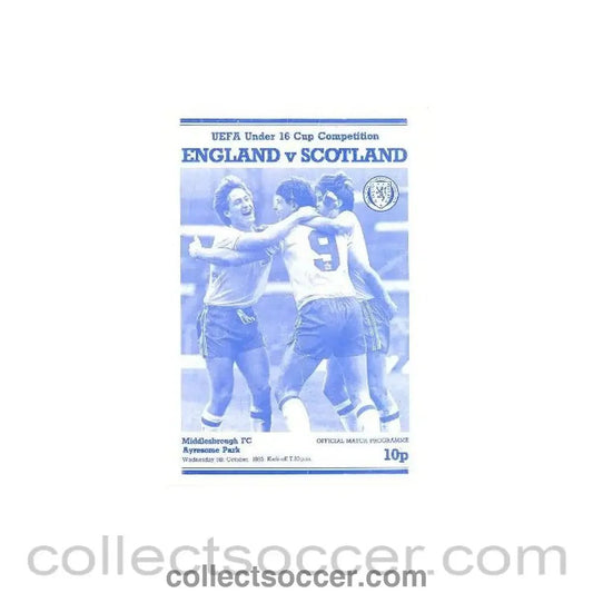1983 England v Scotland official programme 05/10/1983 U16 - Collect Soccer