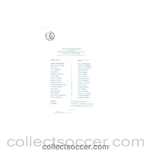 1983 France v Italy European Youth Tournament 20/05/1983 semi - final at Chelsea - Collect Soccer