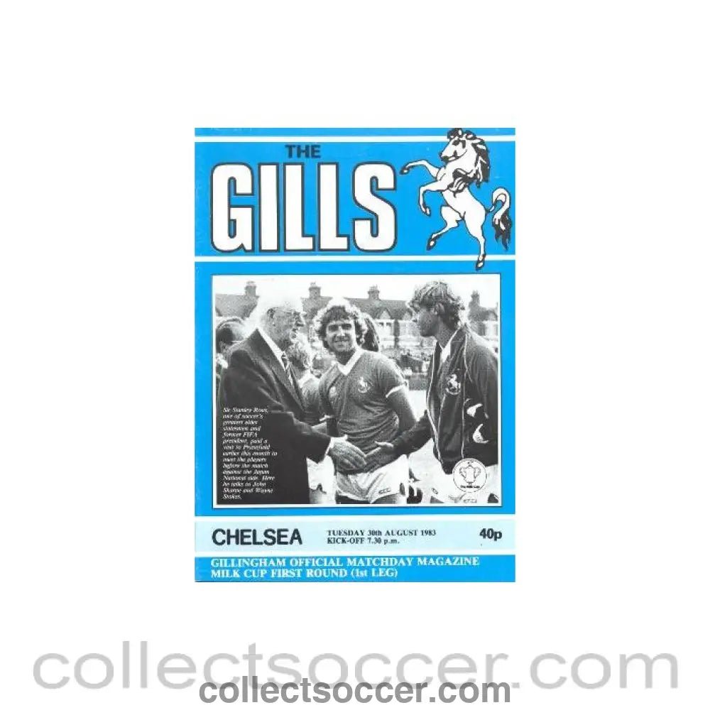 1983 - Gillingham vChelsea official programme 30/08/1983 - Collect Soccer