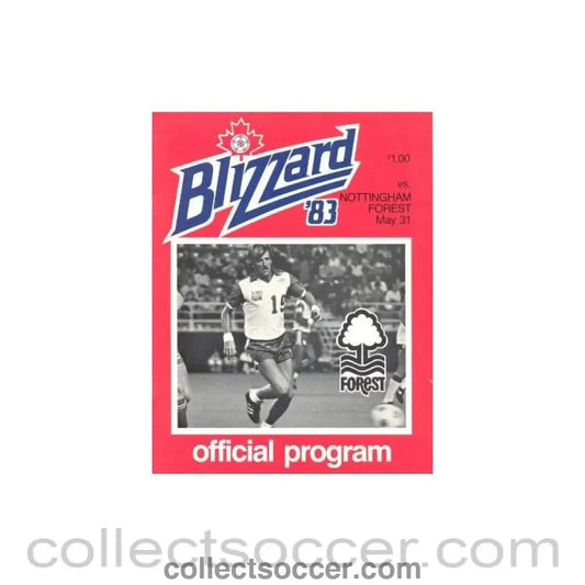 1983 - In the Canada - Blizzard'83 v Nottingham Forest official programme 31/05/1983 - Collect Soccer