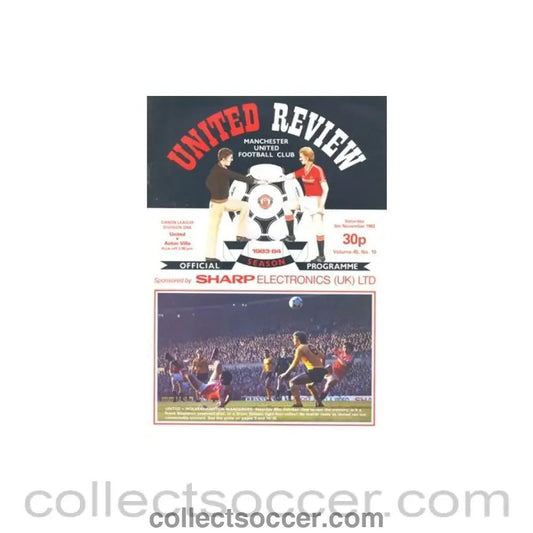 1983 - Manchester United v Aston Villa official programme 05/11/1983 - Collect Soccer
