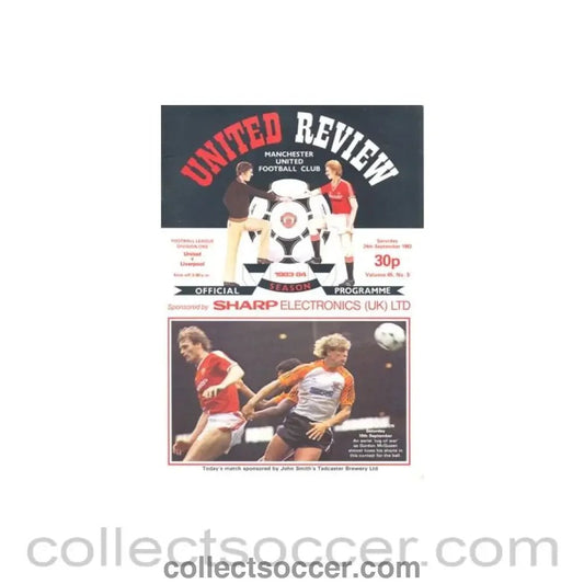 1983 - Manchester United v Liverpool official programme 24/09/1983 - Collect Soccer