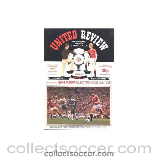 1983 - Manchester United v Luton Town official programme 10/09/1983 - Collect Soccer