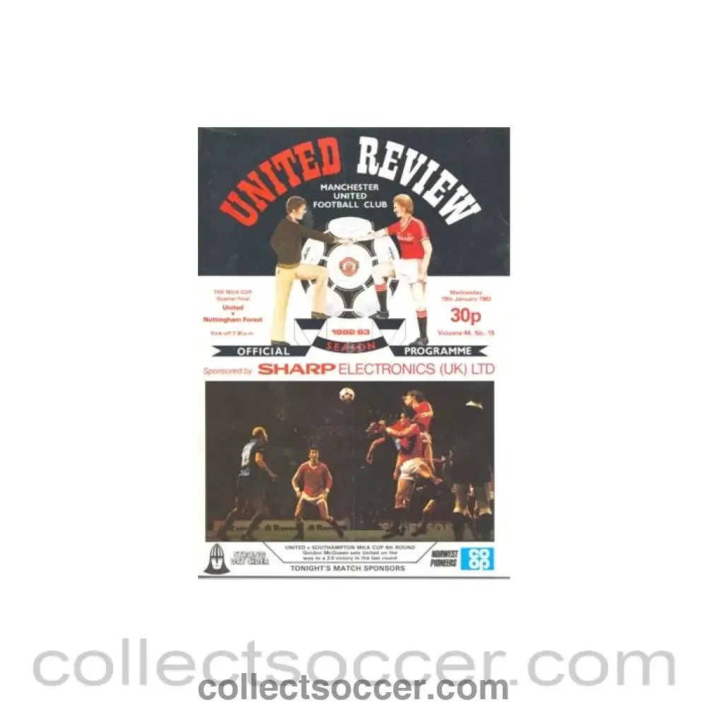 1983 - Manchester United v Nottingham Forest official programme 19/01/1983 - Collect Soccer