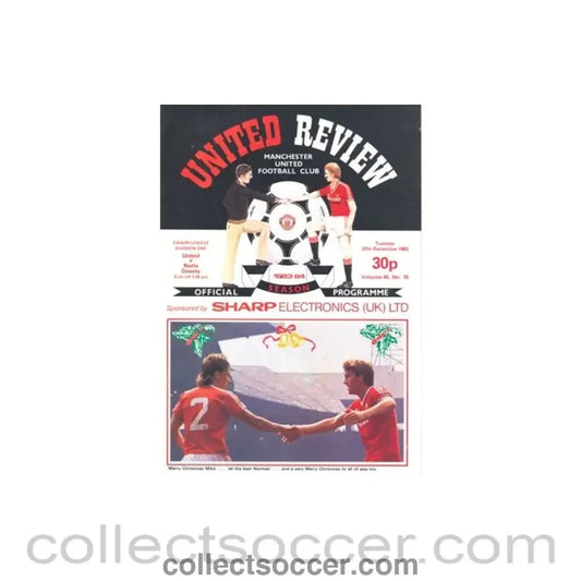 1983 - Manchester United v Notts County official programme 27/12/1983 - Collect Soccer