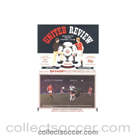 1983 - Manchester United v Port Vale official programme 26/10/1983 - Collect Soccer