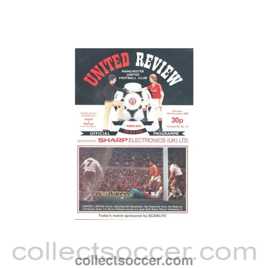 1983 - Manchester United v Watford official programme 19/11/1983 - Collect Soccer