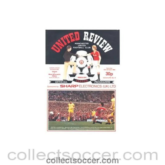1983 - Manchester United v West Bromwich Albion official programme 15/10/1983 - Collect Soccer
