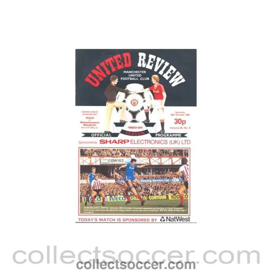 1983 - Manchester United v Wolverhampton Wanderers official programme 29/10/1983 - Collect Soccer
