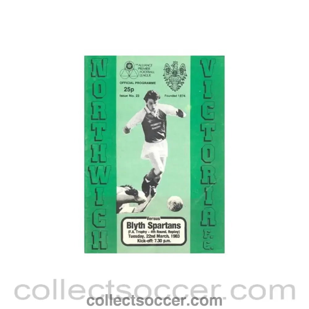 1983 - Northwich Victoria v Blyth Spartans official programme 22/03/1983 F.A. Trophy - Collect Soccer